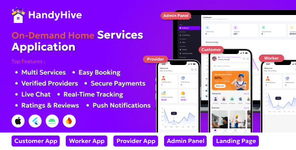 HandyHive – On-Demand Home Service & Handyman Booking App (Flutter + UrbanClone)