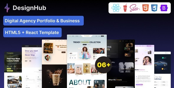 Designhub - Digital Agency Portfolio & Business HTML5, React Template