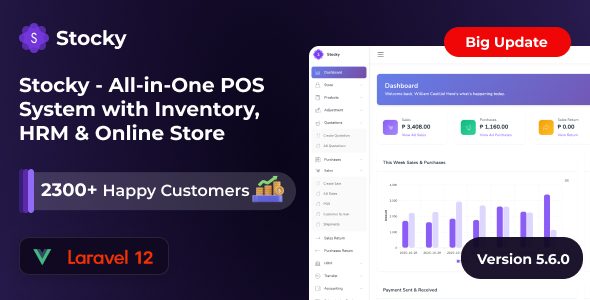 Stocky – Laravel POS & Inventory Management | ERP, HRM, WooCommerce & Online Store