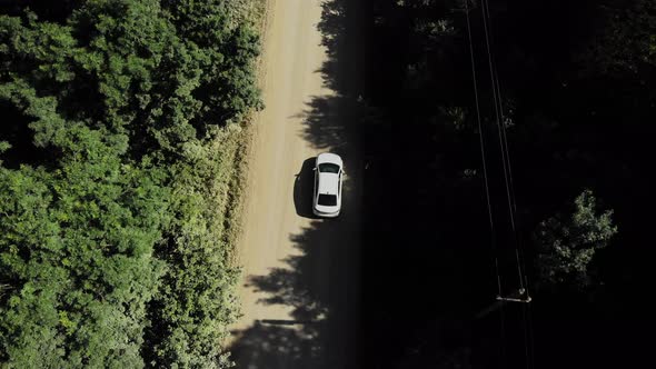 Movement of the car on top of the forest road.