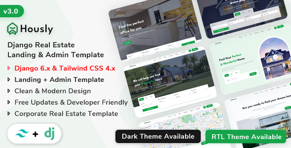 Hously - Django Real Estate Landing & Admin Dashboard Template