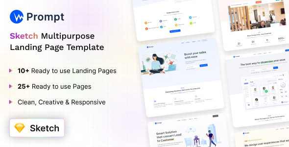 Prompt - Sketch Multipurpose SaaS & Startup Landing Template