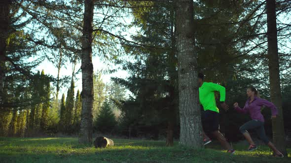 Slow motion shot of people running outdoors, shot on Phantom Flex 4K alt