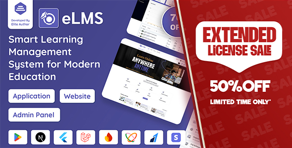 eLMS - Online Learning Management System LMS | Flutter App with Laravel Admin Panel | Next.js Web