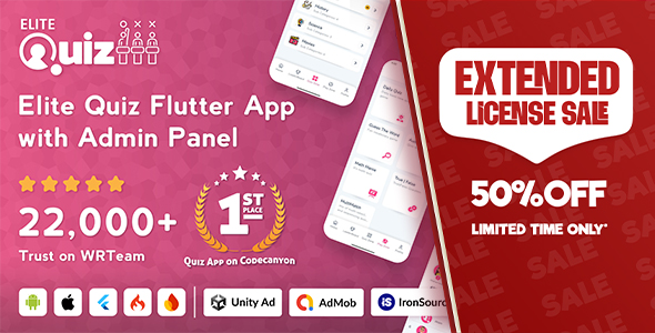 Elite Quiz - Trivia Quiz | Quiz Game - Flutter Full App + Admin Panel