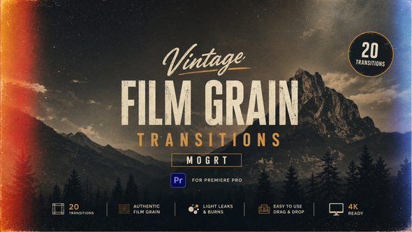 Vintage Film Grain Transitions MOGRT