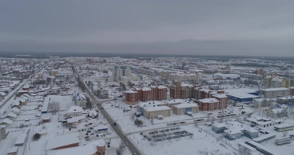 Aerial view of winter city 08