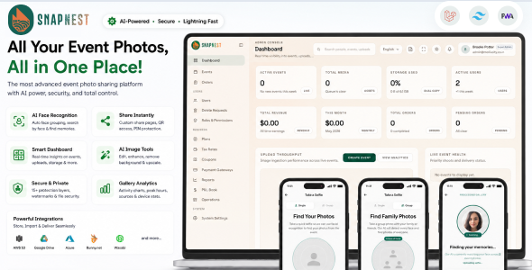 SnapNest – Event Photo Sharing Platform with QR & Face Recognition