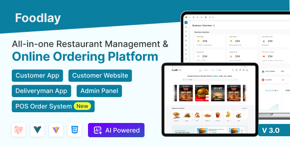Foodlay | Restaurant Management System With Mobile Apps