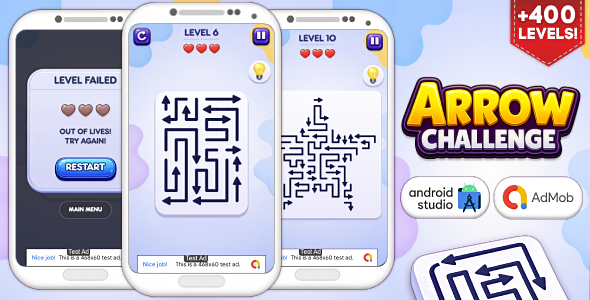 Arrow Challenge - Puzzle Game Android Studio Project with AdMob Ads + Ready to Publish