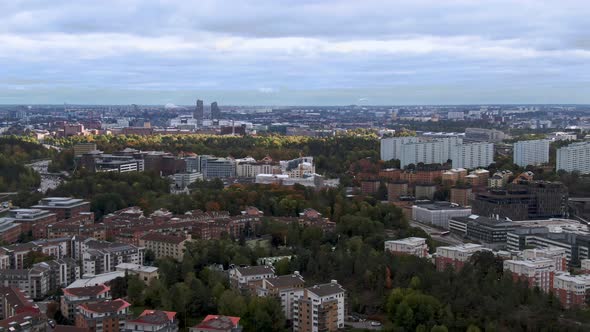 Aerial View Apartment Buildings Of Solna Suburb Of Stockholm Sweden