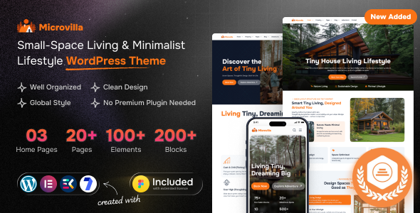 MicroVilla - Tiny House Living Lifestyle WordPress Theme