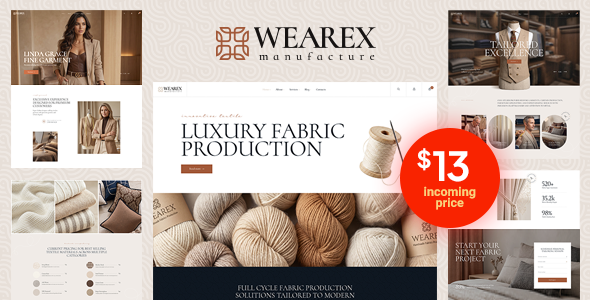 Wearex - Fashion Tailor & Textile Industry WordPress Theme