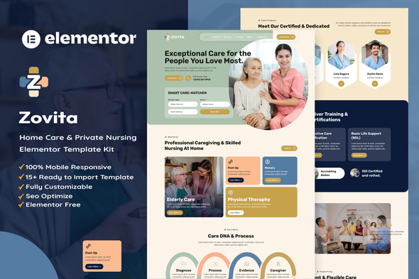 Zovita - Home Care & Private Nursing Elementor Template Kit
