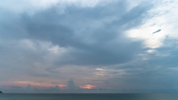 Stuning Red Cloud In Purple Sky At Twilight