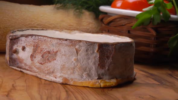 Panorama of Soft Creamy French Epoisses Cheese