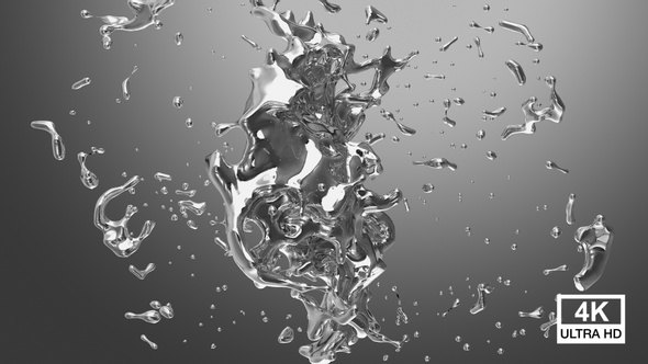 Liquid Metal Ball Splash Collision 4 K