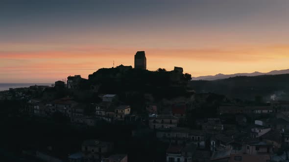 Silhouette of the Village of Condojanni in Calabria