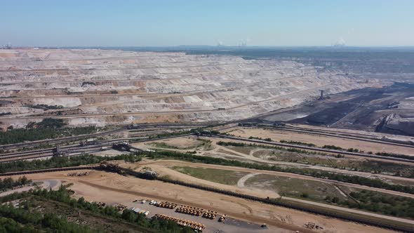 Opencast lignite mine in the Rhenish lignite mining area in Germany