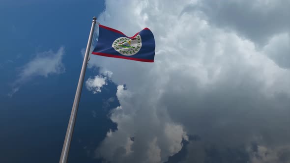 Belize Flag Waving - 4K