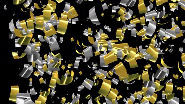 Gold And Silver Confetti Transition 4K