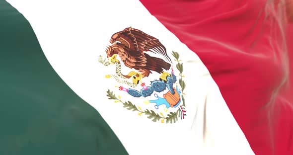 Realistic Mexico Flag Close Up 4K Loop