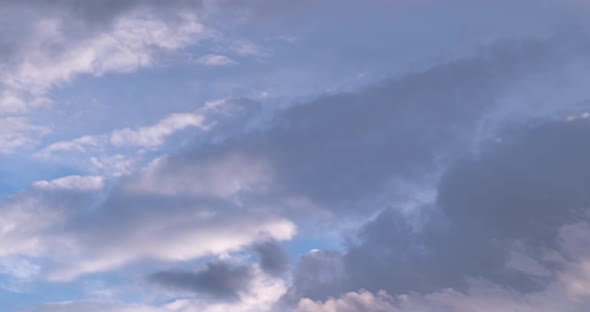 Footage White Clouds Give Way to Dark Clouds of Time Laps