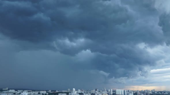 Timelapse Blizzards and Storm Over the City