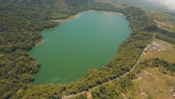 Lake in the Mountains Island BaliIndonesia