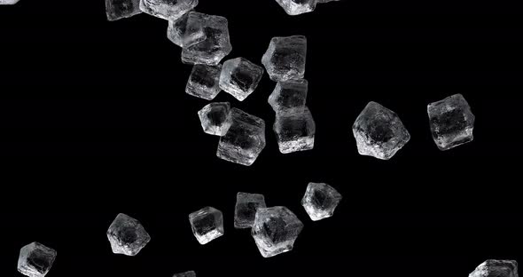 Cubic Icy Shapes Dropping Down Motion