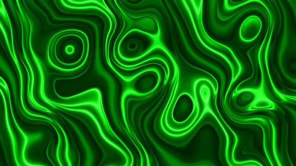 Green Color Silky Wave Motion Liquid Animated Background