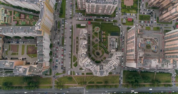 Aerial view of modern residential area of city