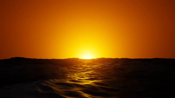 Perfect warm sun over sea