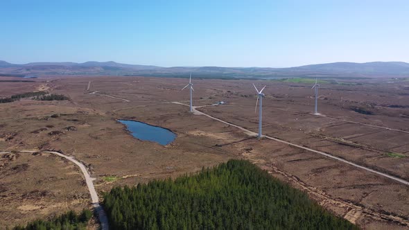 Aerial View of the Loughderryduff Windfarm Between Ardara and Portnoo in County Donegal - Ireland