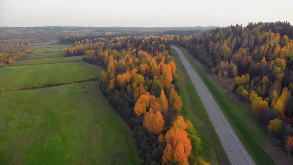 Ruskeala Mountain Park in Karelia in Autumn