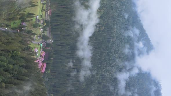 Vertical Video Village in the Carpathian Mountains in Autumn