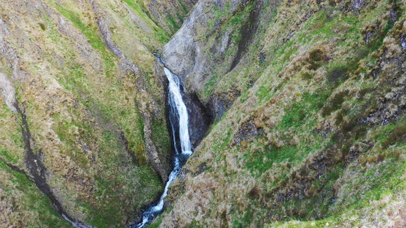 Aerial view of a river streaming along the valley, Alaska, United States.