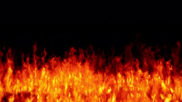 The flames in the colors of real fire begin to burn and then extinguish Isolated by Alpha channel alt