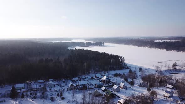 Winter Landscape On The Bank Of The River Western Dvina