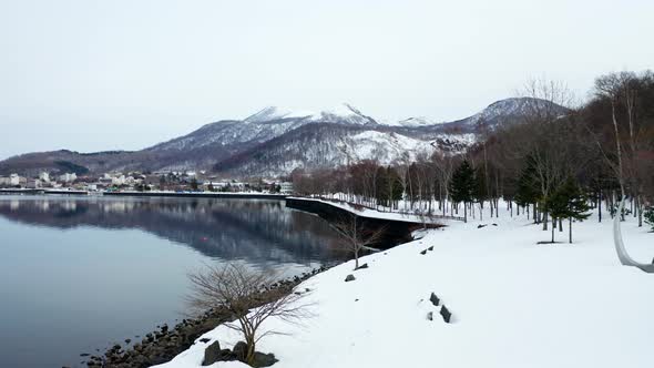 Aerial view of Lake Toya