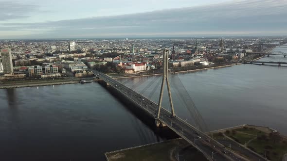Riga Flyover bridge aerial view