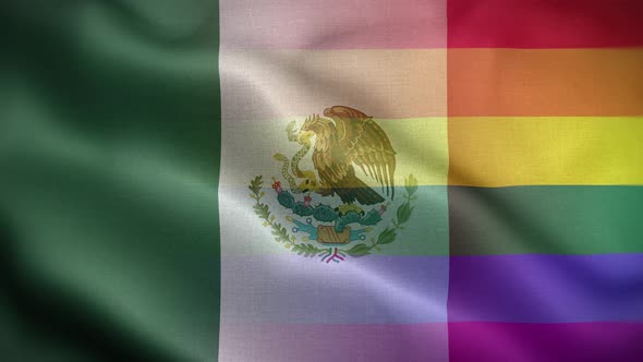 LGBT Mexico Flag Loop Background 4K