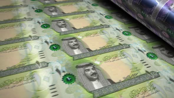 Bahrain Dinar money banknotes printing seamless loop