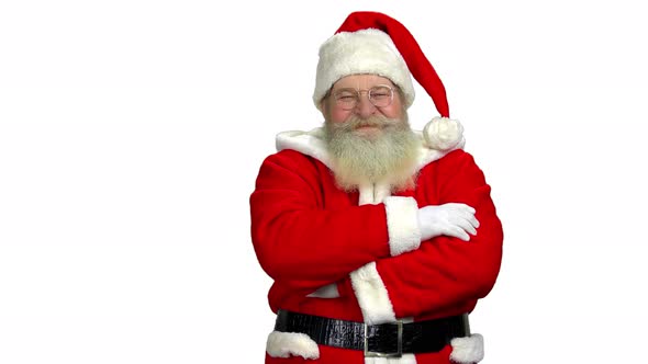 Santa with Folded Arms Isolated.