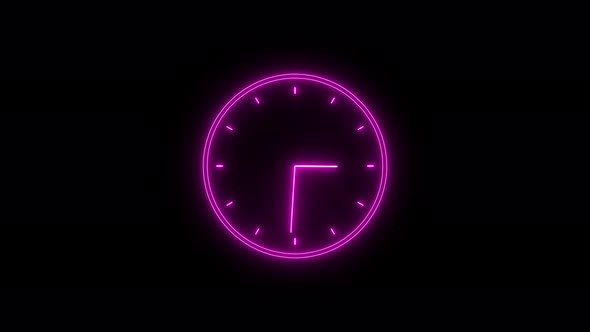 Pink Neon Clock Animation