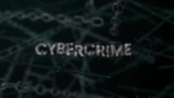 3D Dark Crime Background Word Cybercrime