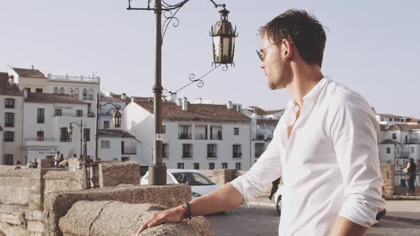 Handsome Tourist In Ronda In Spain