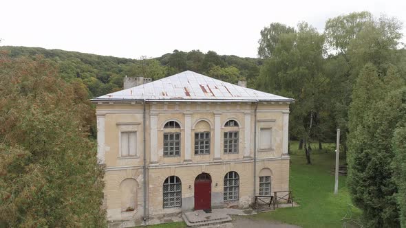 Aerial view of a mansion in Ukraine