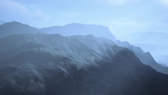 Stone Field in Dense Fog in Highlands