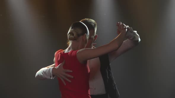 A Passionate Tango Dance Performed By a Pair of Ballroom Dancers